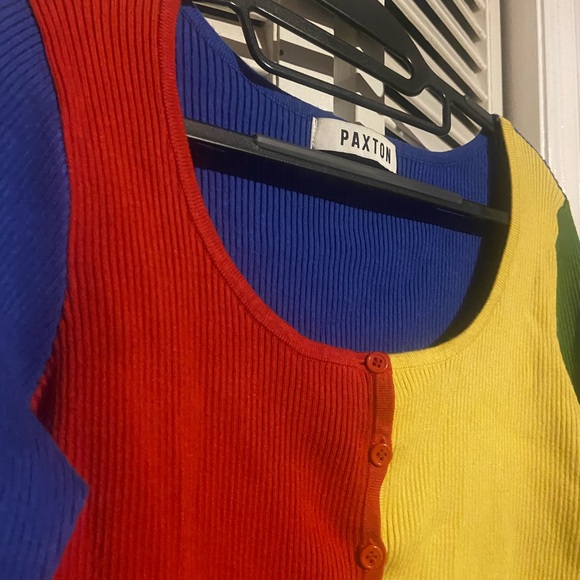 Akira/paxton Color Block Cropped Cardigan size medium - Picture 2 of 13